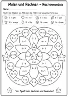 Vorschau - Mal- und Bastelvorlagen - Rechenmandala - Seite 2