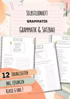 Vorschau - Arbeitsblätter - Grammatik & Satzbau kompakt | Selbstlernheft | 12 Seiten | Deutsch 6.-7. Klasse | Mittelschule - Deckblatt
