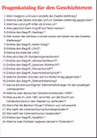 Vorschau - Klassenarbeiten - Fragenkatalog für den Geschichtetest - Deckblatt
