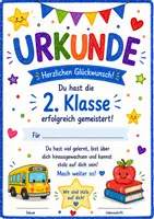 Vorschau - Poster - Urkunde 2. Klasse Schulschluss - Deckblatt