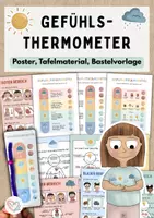 Vorschau - Mal- und Bastelvorlagen - Gefühlsthermometer: Poster, Körpersignale & Bastelvorlage (Emotionsregulation) - Deckblatt