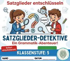 Vorschau - Arbeitsblätter - Satzglieder-Detektive – Geheime Botschaften entschlüsseln - Deckblatt