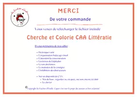 Aperçu - Feuilles d'exercices - Cherche et Colorie CAA Littératie - Page 1