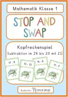 Vorschau - Spiele - Stop and Swap - Subtraktion ZR 20 mit Zehnerübergang - Kopfrechenspiel - Deckblatt