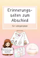 Vorschau - Arbeitsblätter - Erinnerungsseiten zum Abschied einer Lehrperson - Deckblatt