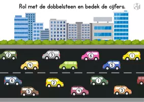 Voorbeeld - Rol-en-bedek de getallen t/m 18 (Thema verkeer) - Voorblad