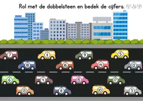 Voorbeeld - Rol-en-bedek de getallen t/m 18 (Thema verkeer) - Pagina 2