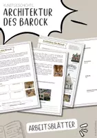 Vorschau - Arbeitsblätter - Architektur des Barock Text mit Übungsaufgaben und Merkblatt - Deckblatt