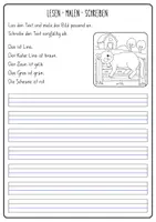 Vorschau - Arbeitsblätter - Bauernhoftiere - Lesen, malen und schreiben 2.Klasse - Seite 1