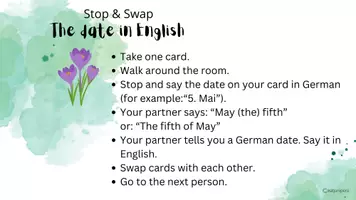 Vorschau - Präsentationen/Tafelbilder - The date in English - Stop & Swap - Spiel - Karten - Speaking - Seite 1