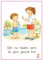 Vorschau - Bildkarten - Verhalten im Schwimmbad - Bildkarten - Seite 1