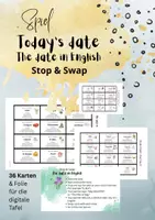 Vorschau - Präsentationen/Tafelbilder - The date in English - Stop & Swap - Spiel - Karten - Speaking - Deckblatt