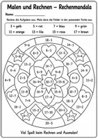 Vorschau - Arbeitsblätter - Malen und Rechnen - Mathematik (Rechenmandala) - Seite 1