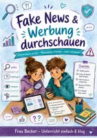 Vorschau - Stundenentwürfe - Medienkompetenz: Fake News und Werbung durchschauen (Arbeits- + Lösungsheft) - Deckblatt