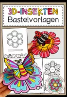 Vorschau - Mal- und Bastelvorlagen - 3D-Insekten - Bastelvorlagen - Deckblatt