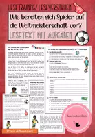 Vorschau - Arbeitsblätter - DEUTSCH - Lesetext/ Leseverstehen: Wie bereiten sich Spieler auf die WM vor? Text mit Aufgaben (differenziert) - Deckblatt