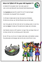 Vorschau - Arbeitsblätter - DEUTSCH - Text zur Fußball-WM - Leseverstehen mit Aufgaben - Seite 1