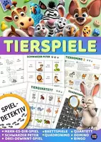 Vorschau - Spiele - Tierspiele – 9 Sprachspiele zum Thema Tiere (A1–A2) | Bingo, Domino, Quadronimo, Brettspiele - Deckblatt