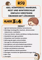 Vorschau - Arbeitsblätter - Igel: Körperbau, Nahrung, Nest und Winterschlaf einfach verstehen Übungen mit Lösungen Klasse 3 & Klasse 4 - Deckblatt