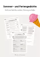 Vorschau - Unterrichtsreihen - Unterrichtsreihe zum Thema Gedichte - Sommer- und Feriengedichte - Inhalt eines Gedichts verstehen und Stimmung erschließen - Kreatives und entdeckendes Lernen - Deckblatt