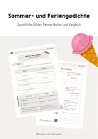 Vorschau - Unterrichtsreihen - Unterrichtsreihe zum Thema Gedichte - Sommer- und Feriengedichte - Sprachliche Bilder entdecken - Personifikation und Vergleich - Deckblatt
