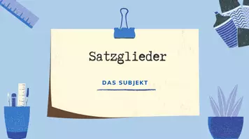 Vorschau - Präsentationen/Tafelbilder - Subjekt Einführung - Tafelbild - Deckblatt