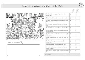Vorschau - Arbeitsblätter - Herbst im Park: Lesen, suchen, prüfen (Wimmelbild & Leseförderung) - Deutsch - Kl. 2 - Seite 3