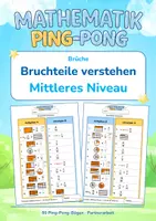 Vorschau - Arbeitsblätter - Brüche / Bruchteile verstehen (Mittleres Niveau **) | Training mit der Ping-Pong Methode - Deckblatt
