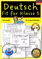 Vorschau - Arbeitsblätter - Fit für Klasse 5 Deutsch - Deckblatt