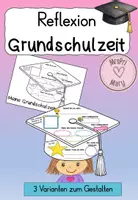 Vorschau - Arbeitsblätter - Reflexion Grundschulzeit – Abschlusshut zum Gestalten | Schulabschluss Klasse 4 | 3 Vorlagen & Handreichung - Deckblatt