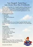 Vorschau - Arbeitsblätter - Übungsheft Ferien, Deutsch Klasse 1 - Seite 1