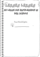 Vorschau - Arbeitsblätter - Lernen lernen | Arbeitsheft | Selbstlernheft | Methoden, Planung & Konzentration | Klasse 6 und 7 - Seite 1