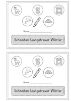 Vorschau - Arbeitsblätter - Miniheft lautgetreue Wörter schreiben Klasse 1 (auch mit Artikelpunkten) und Lösungen - Seite 1