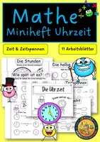 Vorschau - Arbeitsblätter - Uhrzeiten Miniheft - Deckblatt