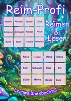 Vorschau - Spiele - Reim-Profi Reimen & Lesen Klasse 1 & 2 Kartenspiel ♥️ - Deckblatt