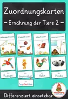 Vorschau - Stationenlernen - Ernährung der Tiere – Zuordnungskarten Pflanzenfresser, Fleischfresser & Allesfresser 2 | 30 Tiere + Nahrungsspezialisten | differenziert Kita bis Klasse 2 | DaZ - Deckblatt
