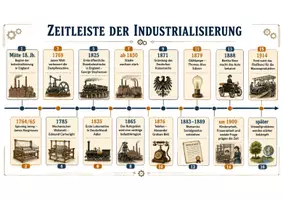 Vorschau - Poster - Industrialisierung: Zeitstrahl + Arbeitsblatt (Übersicht) - Deckblatt