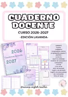 Vista previa - Para docentes: organización, planificación y formación - CUADERNO DOCENTE CURSO 26/27- EDICIÓN LAVANDA - Portada