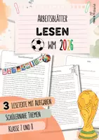 Vorschau - Arbeitsblätter - Lesen | Fußball WM 2026 | 3 Sachtexte mit Aufgaben | Deutsch | Klasse 7 und 8 - Deckblatt
