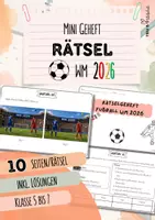 Vorschau - Arbeitsblätter - Fußball WM 2026 | Mini-Rätselheft | 10 Rätsel mit Lösungen | Klasse 5 bis 7 | Heftchen - Deckblatt
