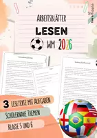 Vorschau - Arbeitsblätter - Lesen | Fußball-WM 2026 | 3 Sachtexte mit Aufgaben | Deutsch | Klasse 5 und 6 - Deckblatt