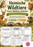 Vorschau - Arbeitsblätter - Heimische Waldtiere & Wildtiere | Steckbriefe & Übungen - Deckblatt
