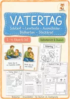 Vorschau - Arbeitsblätter - Vatertag - Bildkarten - Arbeitsblätter - 1. - 4. Klasse & DaZ - Deckblatt