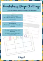 Vorschau - Aufgabenkarten - Vocabulary Bingo Challenge Englisch | Wortschatz aktiv anwenden | Oberstufe & Mittelstufe - Deckblatt