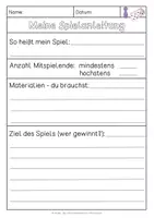 Vorschau - Arbeitsblätter - Spielanleitung schreiben | Vorgangsbeschreibung | Anleitung - Seite 1