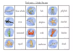 Vorschau - Spiele - Find pairs - „Under the sea" - spielerische Wortschatzfestigung - Seite 1