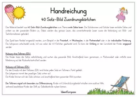 Vorschau - Stationenlernen - 40 erste Sätze lesen - Satz-Bild-Zuordnung - Seite 2