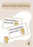 Vorschau - Anderer Materialtyp - Hausigutscheine Giraffenklasse - Deckblatt