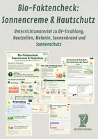 Vorschau - Arbeitsblätter - Bio-Faktencheck: Sonnencreme & Hautschutz - Unterrichtsmaterial zu UV-Strahlung, Hautzellen, Melanin, Sonnenbrand und Sonnenschutz - Deckblatt