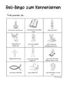 Vorschau - Arbeitsblätter - Kennenlern-Bingo Religion – Schulstart im Religionsunterricht Klasse 3 & 4 - Seite 1